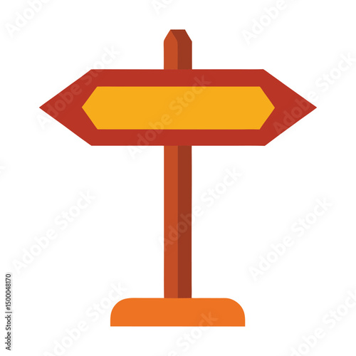 Simple directional arrow signpost flat vector illustration isolated on white background