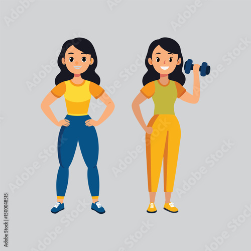 Standing Two Lady character
