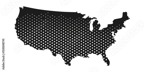 United States pride map adorned with stars evoking a patriotic nationalistic fervor with simple