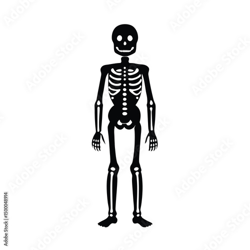 skeleton standing black silhouette artwork