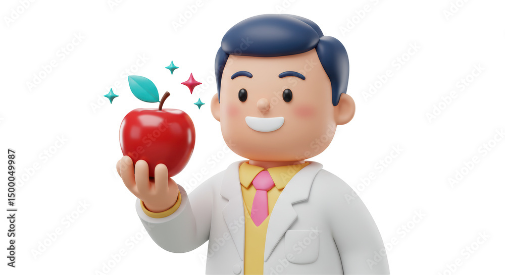 Isolated Doctor Holding a Red Apple Isolated Doctor Holding a Red Apple
