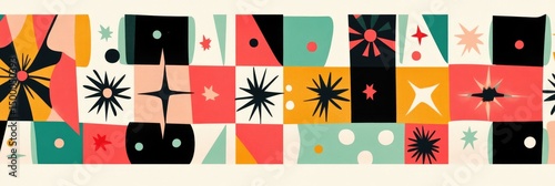 Colorful geometric patchwork design