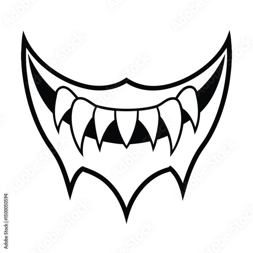 stylized vampire teeth silhouette
