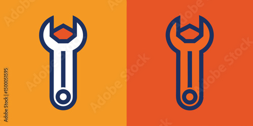Antique security equipment with a vintage wrench and a fire extinguisher illustration