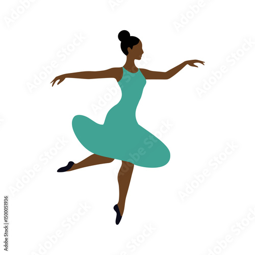 Elegant Dancer in Teal Dress