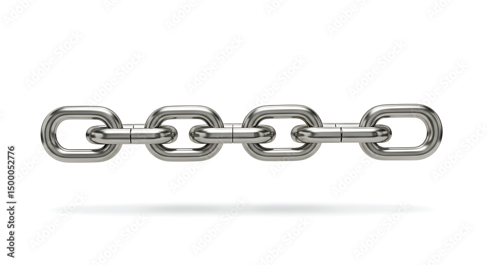 Obraz premium 3D silver chain link icon isolated on white
