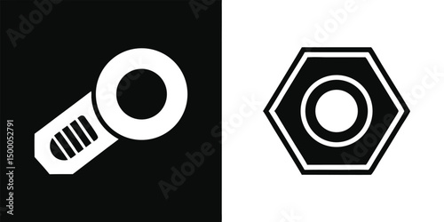 whistle, hexagon, minimalist, black and white, negative space, geometric
