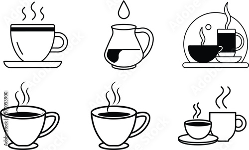 coffee cup icon set