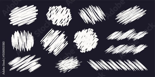 White Scribble Texture Set: Hand-Drawn Design Elements