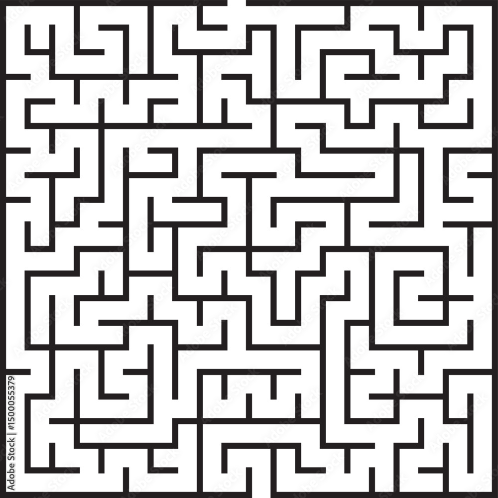 Complex Black and White Square Maze Puzzle Game Challenge Complex Black and White Square Maze Puzzle Game Challenge