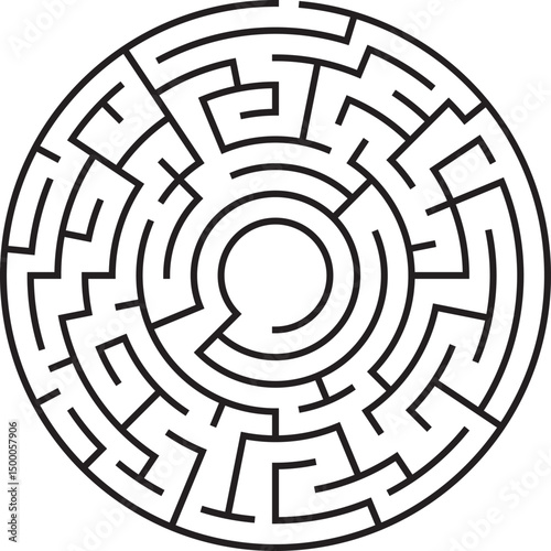 Circular Maze Puzzle Labyrinth Game, Challenge, Path, Solution, Strategy