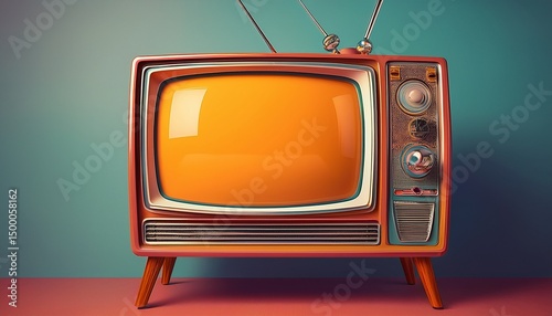 mock up retro tv design isolated