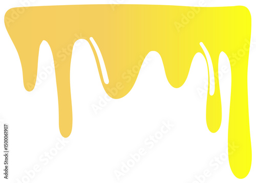 Sticker of yellow honey flowing in smooth curved streams with a gradient from orange to bright yellow.