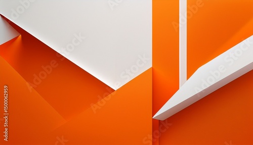 abstract geometric background with white and orange colors minimalist design modern art contemporary style perfect for interior design
