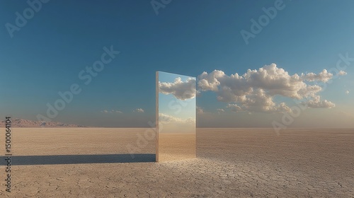 Freestanding full-body mirror on white background, perfect for fashion, styling, or minimalist accessory layouts in commercial visuals.