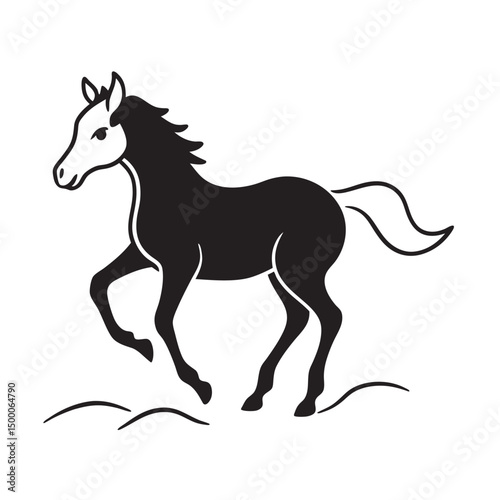 Bucking Foal Silhouette Running Vector Design