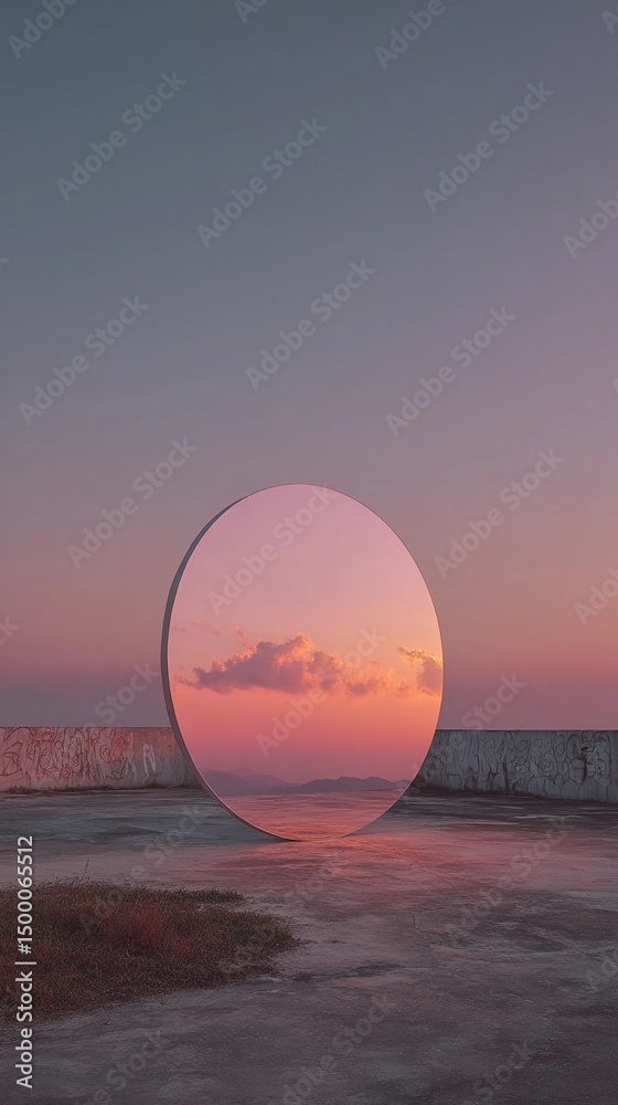 Obraz premium Isolated upright mirror with clean backdrop, ideal for advertising personal care, modern design, and lifestyle editorial content.