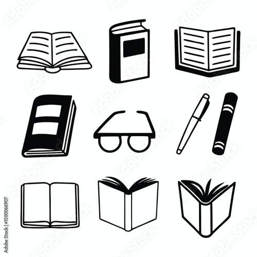 Simple set of books related vector icons for your design. books related illustration vector on plain white background 