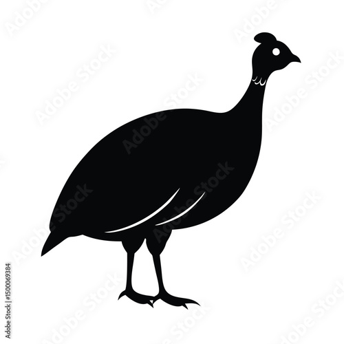 guinea fowl vector silhouette