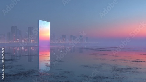 Standing mirror shown vertically in isolation, suitable for decor backgrounds, reflective object imagery, and modern furnishing visuals.