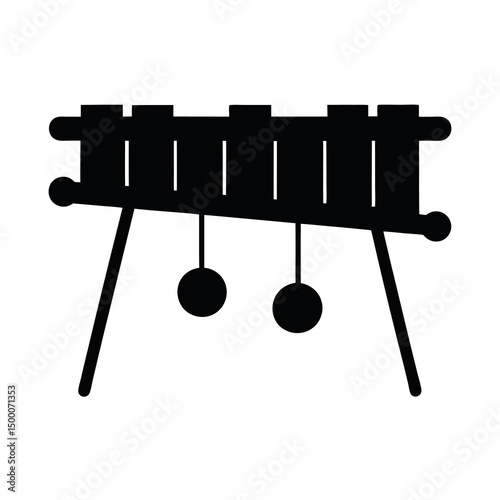 Black Marimba Silhouette Vector Design