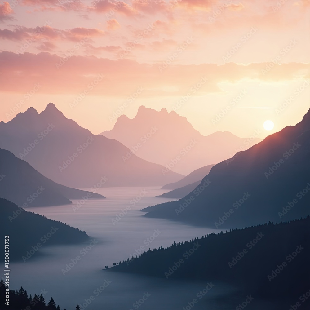 Obraz premium sunrise in the mountains