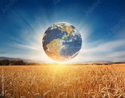 earth amidst wheat field sustainable agriculture