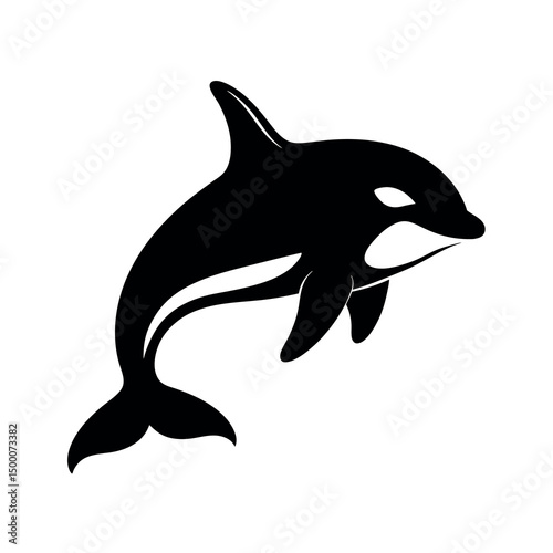 Killer Whale Black Silhouette Vector Design