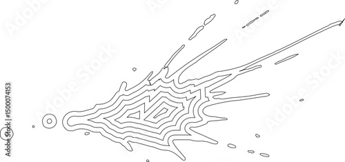 Concentric ink splash with sharp outward strokes and energetic directional structure.