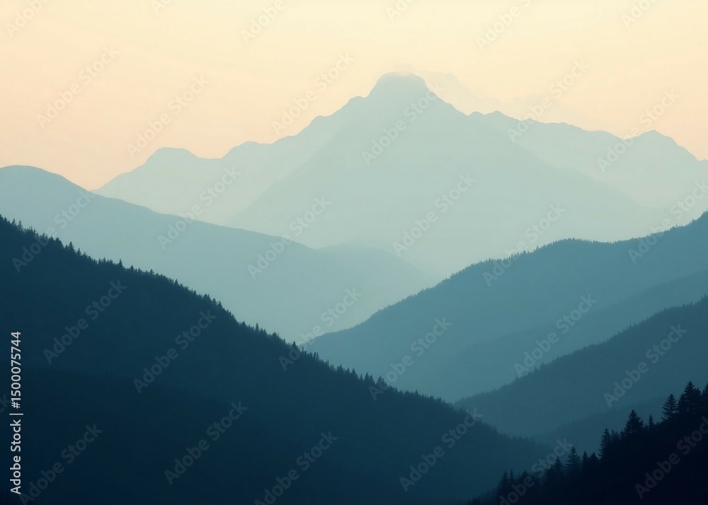 Fototapeta premium Silhouette of mountains 