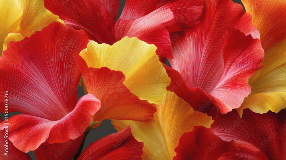 Vibrant red and yellow floral petals create a textured, abstract pattern with smooth gradients, perfect for use as a backdrop or artistic presentation element. Vibrant red and yellow floral petals create a textured, abstract pattern with smooth gradients, perfect for use as a backdrop or artistic presentation element.
