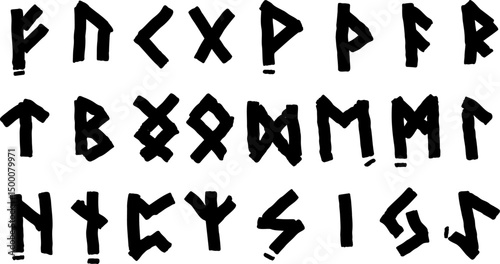 Rune sign, nordic medieval scandinavian alphabet. Magic futhark runic letter. Pagan occult germanic symbol