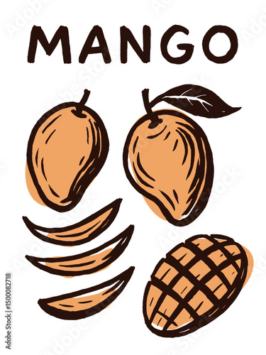 Mango drawing vector illustration
