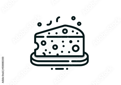 Cheese icon in black outline style 