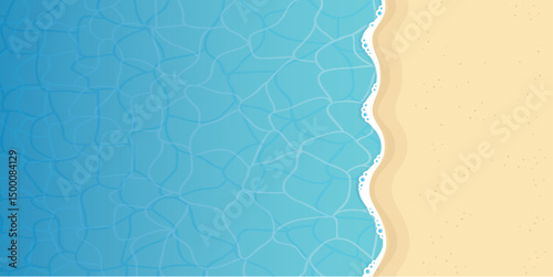 sandy beach summer holiday top view background vector illustration
