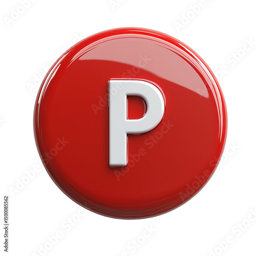 3D Pinterest icon isolated on transparent background