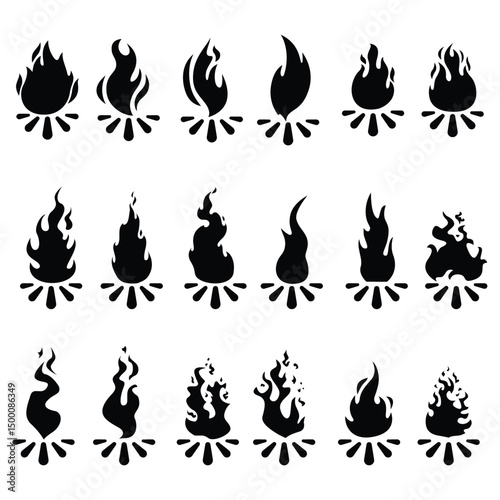 fire icons set , fire icons