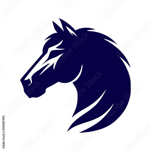 Horse Head Silhouette Logo Vector Riding Illustration White Shape Black Isolated Icon