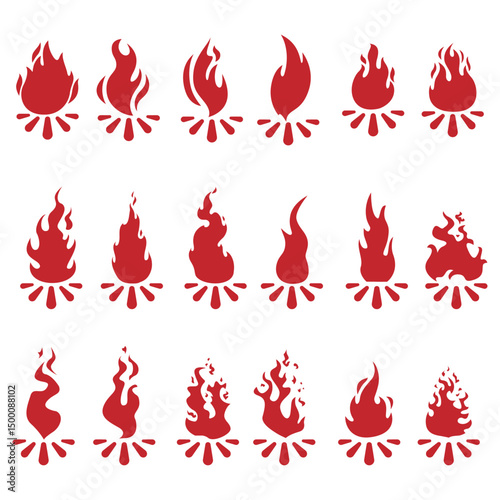 fire icons set , fire icons