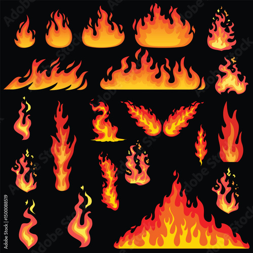 fire icons set , fire icons