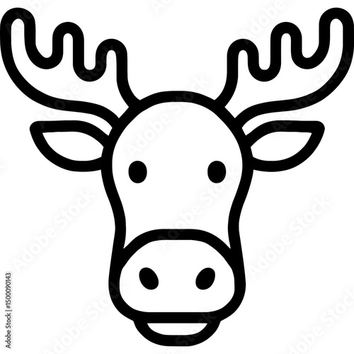 Simple moose head icon with bold lines