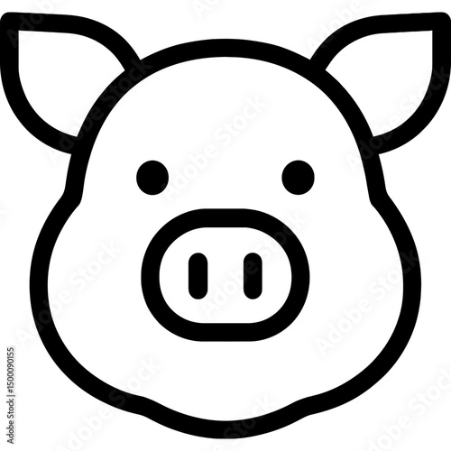Modern minimal pig head icon design