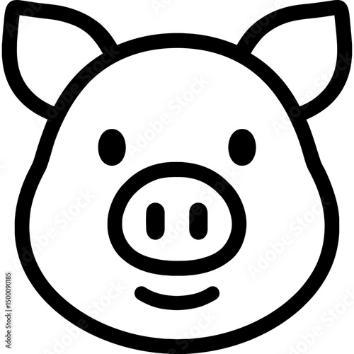 Outline vector design of pig head