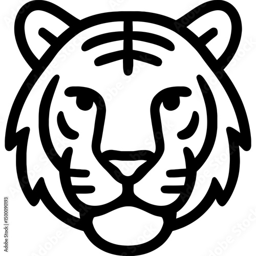 Minimalist tiger head outline icon