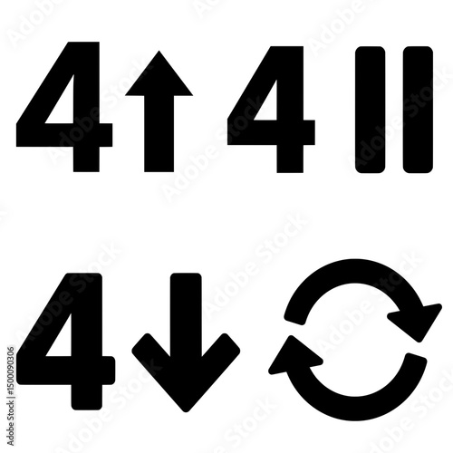 Count Breathing Pattern Vector Icon Set