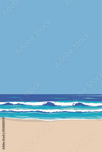 a view of the beach where the waves come in