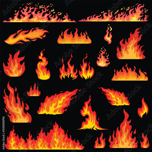 fire icons set , fire icons