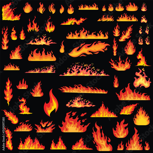 fire icons set , fire icons
