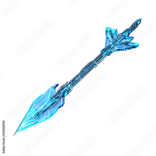 Futuristic Arrow with Digital Precision in Electric Isolated on Transparent Background
