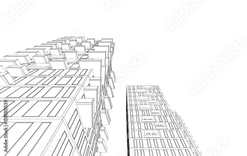 Fototapeta Naklejka Na Ścianę i Meble -  Abstract modern architectural 3d rendering